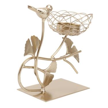 Imagem de LIFKOME 1 Unidade Castiçal de pássaro de ferro forjado castiçais de ferro antigos decoração de gaiola de passarinho decoração de casa decoração dourada decoração vintage decoração de mesa