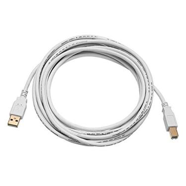 Imagem de Monoprice Cabo USB 2.0 A macho para B macho 28/24AWG de 4,5 m (banhado a ouro) – Branco para cabo de impressora scanner de 15 m para PC, Mac, HP, Canon, Lexmark, Epson, Dell, Xerox, Samsung e mais!