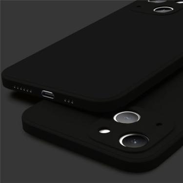 Imagem de Capa de telefone de silicone macio líquido para iphone 14 11 12 13 pro mini xs xr max 7 8 se 2 x plus capa traseira quadrada à prova de choque, a, para 12 mini 5.4