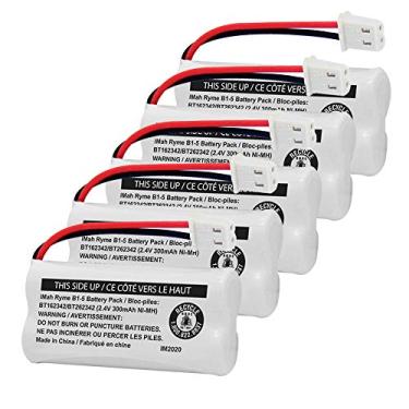 Imagem de iMah Bateria de telefone sem fio BT162342/BT262342 2,4V 300mAh Ni-MH, também compatível com BT183342/BT283342 AT&T EL52351 TL90070 VTech CS5119 DS6511 DS6722 LS6305 HandHand. conjunto, pacote com 5