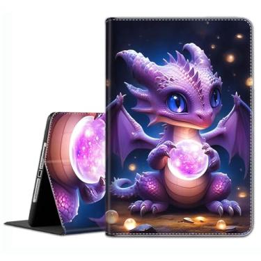 Imagem de Capa para Samsung Galaxy Tab S6 Lite 10,4 polegadas 2022/2020 modelo (SM-P610/P613/P615/P619) – Capa fina com hibernar/despertar automático para Galaxy Tab S6 Lite 10.4, dragão bebê roxo