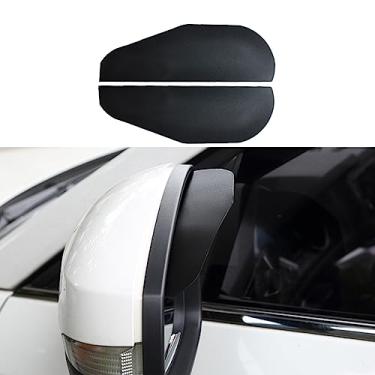 Imagem de Ziciner 2 peças de viseira de chuva espelhada, protetor de espelho retrovisor lateral automático à prova d'água, capa de espelho de visão de fibra de carbono, acessórios externos adequados para a maioria dos carros, vans e SUV (alumínio preto)