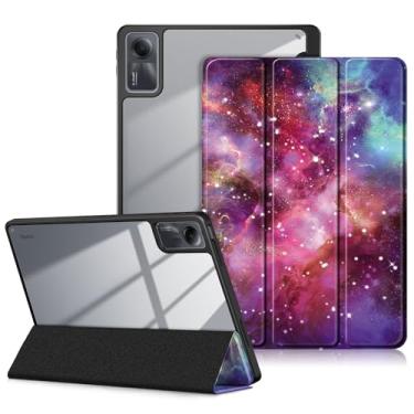 Imagem de DINGGUAGUA Capa para Xiaomi Redmi Pad SE 11 polegadas à prova de choque com capa traseira transparente transparente para Xiaomi Redmi Pad SE 2023 Auto Wake/Sleep, Galaxy