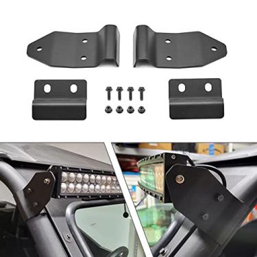 Imagem de WSays No Need Drill Cabedal de teto dianteiro para-brisa 101,6 cm LED suporte de montagem de barra de luz compatível com Can-am Maverick Trail 800 1000 / Sport