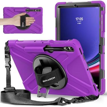 Imagem de BRAECNstock Capa para tablet Samsung Galaxy Tab S10+ Plus/S9 FE+ Plus/S9+ Plus/S8+ Plus/S7 FE/ S7+ Plus 5G Capa protetora infantil de 12,4 polegadas à prova de choque com suporte para caneta, alça de