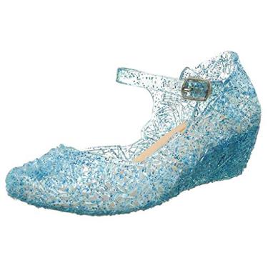 Imagem de Sandálias Princess Jelly para meninas, sapatos de fantasia, cosplay, sandálias de verão fofas com glitter, festa, dança, Mary Jane, Azul, 1 Big Kid