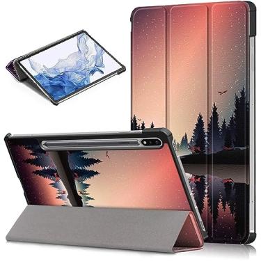 Imagem de zukof Capa inteligente para tablet Samsung Galaxy Tab S9 (2023) de 11 polegadas (SM-X710/SM-X716B/SM-X718U) – capa protetora dobrável com suporte fino para despertar/hibernar automaticamente, suporta