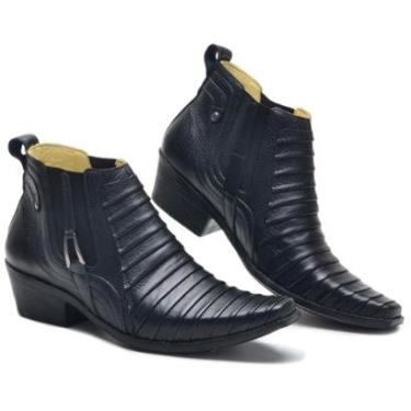 Imagem de Bota Chelsea Botina Couro Bico Fino Cano Curto Moderna-Masculino