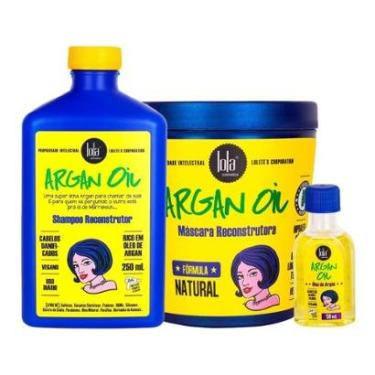 Imagem de Kit Lola Cosmetics Reconstrução Argan Oil - Shampoo e Máscara de Reconstrução e Óleo Capilar-Unissex