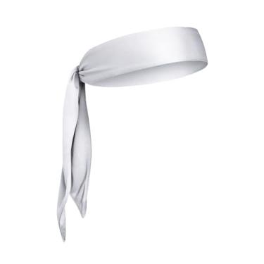 Imagem de Faixa de cabeça e faixa de cabeça esportiva – bandana ninja e faixa de cabelo com laço de karatê nas costas para homens, mulheres, crianças e piratas – Faixa de transpiração atlética para tênis, basquete, softbol, corrida, treino. (branca)