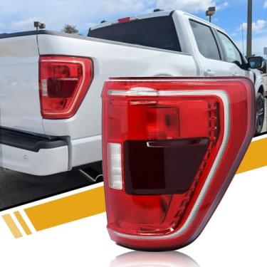 Imagem de LIDNADY Conjunto de luz traseira compatível com Ford F150 2021 2022 2023 [halogênio com módulo de ponto cego], lâmpada de freio estilo OE substitui ML3Z13405C [sem lâmpada][sem módulo], lado esquerdo