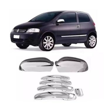 Imagem de Jogo aplique capa cromada retrovisor maçanetas vw fox 2005