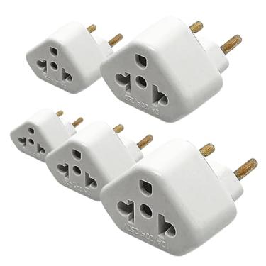 Imagem de Kit com 05 Adaptadores de Tomada Bivolt 10A/20A até 250V - Plugue Universal 110V/220V - CompleteStore®