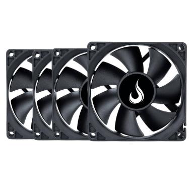 Imagem de Kit 4 Cooler Fan Rise Mode Black 80mm 12v Preto - RM-BK-02-FB