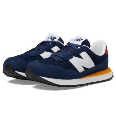 Imagem de New Balance Tênis unissex infantil 237 V1 com cadarço, Nb Navy/Varsity Gold, 5.5 Big Kid