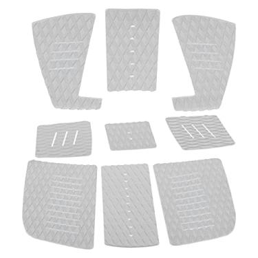 Imagem de Vomeko almofada de tração para prancha de surf, 9 peças, almofada de tração para prancha de surf de espuma eva, adesivo super forte de 3.m para placa de remo longboard (White)