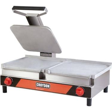 Imagem de Sanduicheira Elétrica Conjugada Lisa Saclg Croydon Chapa Para Lanche A Gás Com Prensa Saclg