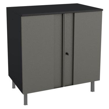 Imagem de Armário Multiuso Aço Multibox 2 Portas com Chave Cinza/Preto - Telasul