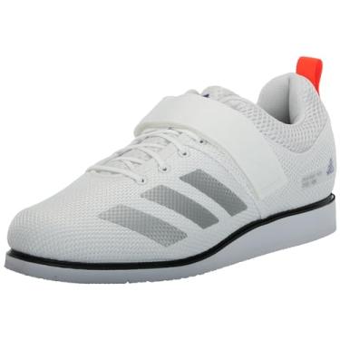 Imagem de adidas Tênis unissex adulto Powerlift 5 para halterofilismo, Branco/Prata metálica/Preto, 5 Women/4 Men