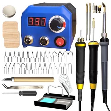 Imagem de FIRElood Kit de queimador de madeira LH55-2-3 Caneta para queimar madeira 25~750℃, kit de queima de madeira com termômetro digital temperatura ajustável, 3 canetas pirográficas para queima de madeira,