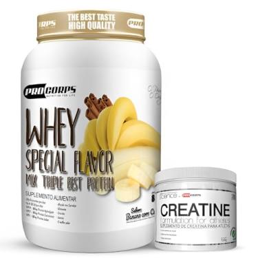 Imagem de Kit Whey Special Flavor 840g 3W Best Protein + Creatina Pura 100g (840g, Banana Flambada com Canela)