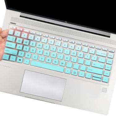 Imagem de Capa de teclado para laptop HP Probook 440 G8 G9/HP Probook 445 G8 G9/HP Probook 640 G7 G8 35.6 cm, 2023 2022 2021 Nova capa protetora de teclado HP Probook 14 Skin-Ombre Mint