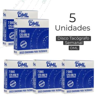 Imagem de Disco Tacografo semanal 125km 7 dias 5 caixas com 10 - DML