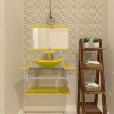 Imagem de Gabinete de Vidro 60cm para banheiro San Marino - EKASA, Amarelo