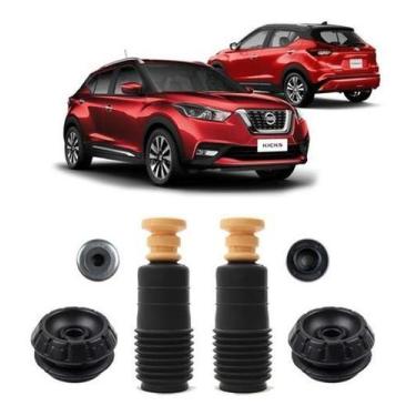 Imagem de 2 Kit Coxim Batente Dianteiro Nissan Kicks 2016 2017 2018 19 - Qualyki