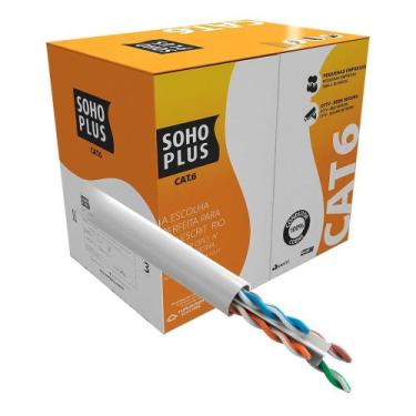 Imagem de Cabo de Rede Sohoplus U/UTP CAT6 305m 24AWGX4P - Branco