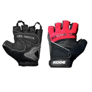 Imagem de Luva Ciclismo Kode Stone Gel Shock Dedo Curto, Vermelho, M, Unissex