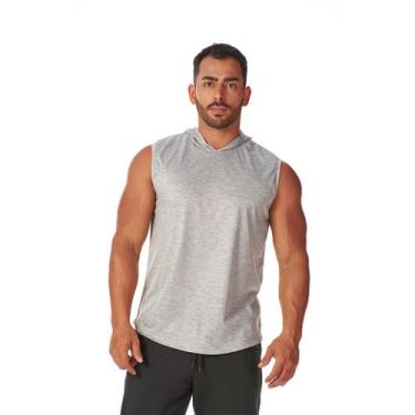 Imagem de Regata com Capuz Masculina Esportiva Tendência Academia Corrida Caminh