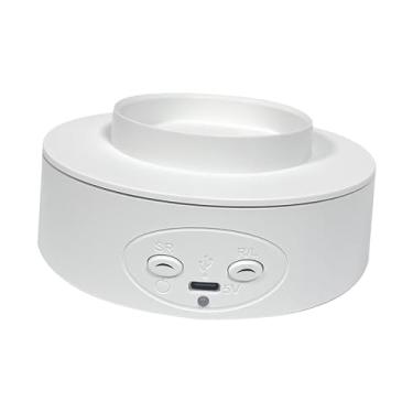 Imagem de Vaveren Suporte de exibição rotativo motorizado, plataforma giratória giratória, suporte para plataforma fotográfica silenciosa para loja, bola de brinquedo, Branco