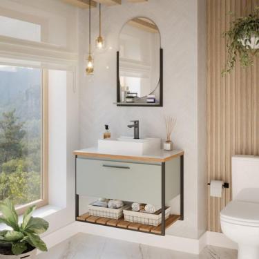 Imagem de Gabinete para Banheiro com Cuba 80cm Palermo - MGM Móveis