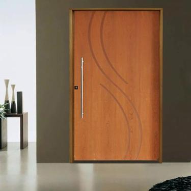Imagem de Kit Porta de Madeira Pivotante 210x110cm Batente 14cm Fechadura 803 Ro
