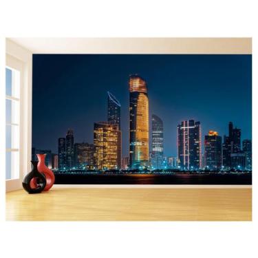 Imagem de Papel De Parede 3D Cidade Prédios Noite Luzes 3,5M Ncd379 - Você Decor