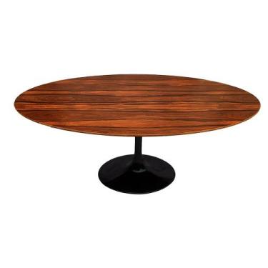 Imagem de Mesa Saarinen Oval Pau Ferro 180x100cm - Base Preta - mgsaarinen