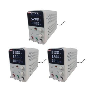 Imagem de Kit 3 Fonte Alimentação Digital Tensão 32 Volts 1 Canal Corrente 5Am P