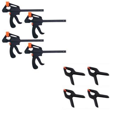 Imagem de Kit 4 Grampos Aperto Rápido 6'' + 4 Grampos Reforçados 6'' - CHARBS