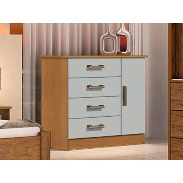 Imagem de Cômoda Sapateira 4 Gavetas Cinamomo/Off White Valencia 1.10 M - D'DORO
