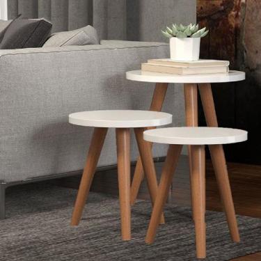 Imagem de Kit 3 Tabriz Apoio Cabeceira Mesa Canto Off Apoio Lateral - Móveis C.