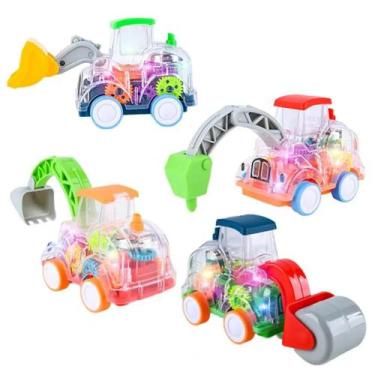 Imagem de Kit Com 4 Tratores Construção Transparente Engrenagens Coloridas. - FU