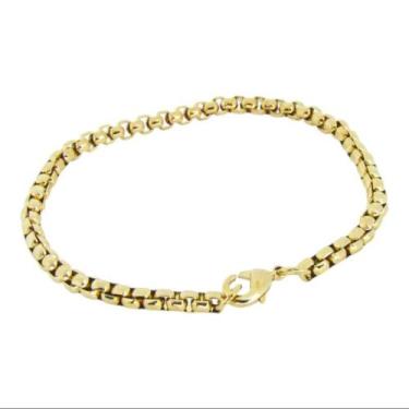 Imagem de Pulseira De Ouro Masculino 3mm Dourado Gomos Não Descasca - Oremte