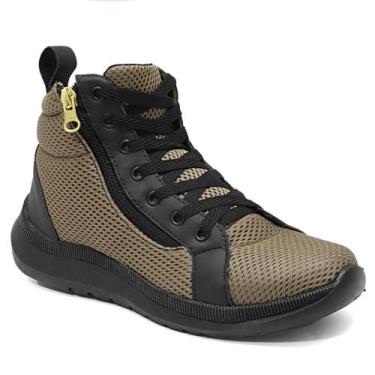 Imagem de Tênis Feminino Sapato Bota Botinha Cano Alto Fitness Confortável - J.R