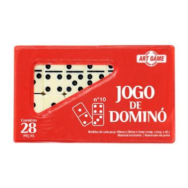 Imagem de Jogo de Dominó com Estojo Profissional 28 Peças 10mm Artbrink, Vermelh