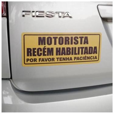 Imagem de Ímã De Carro - Motorista Recém Habilitada - Tamanho 25cm x 10cm - Micr
