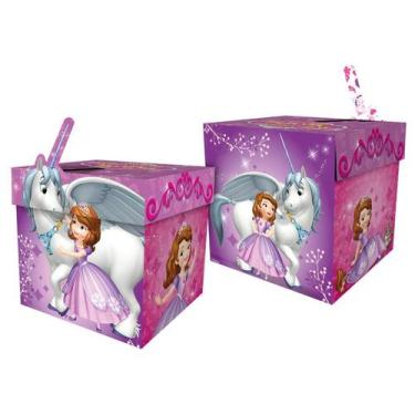Imagem de Caixa Surpresa Cubo Lembrancinha Guloseimas Festa Princesa Sofia The F