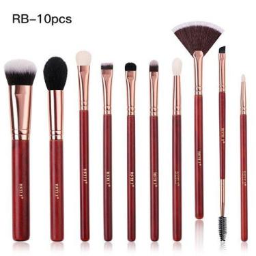 Imagem de Kit Pincéis De Maquiagem Facial BEILI Profissional 10 Pçs - ElaShopp