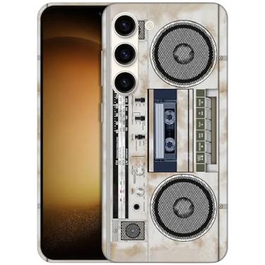 Imagem de GlamCase - Capa para Samsung Galaxy S23 5G, capa para Galaxy S23 5G - Design vintage de gravador de cassete de rádio, impresso, fina e elegante, capa traseira de plástico rígido para Samsung S23 5G