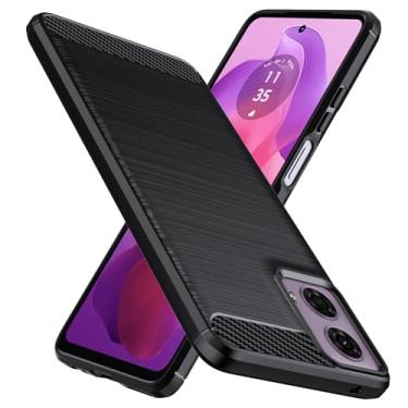 Imagem de Natbok Capa projetada para Moto E14/Moto G24 Power/Moto G04/G04s/Moto G24, TPU flexível [textura escovada] [antiderrapante] à prova de choque, proteção militar, capa fina para Moto G24